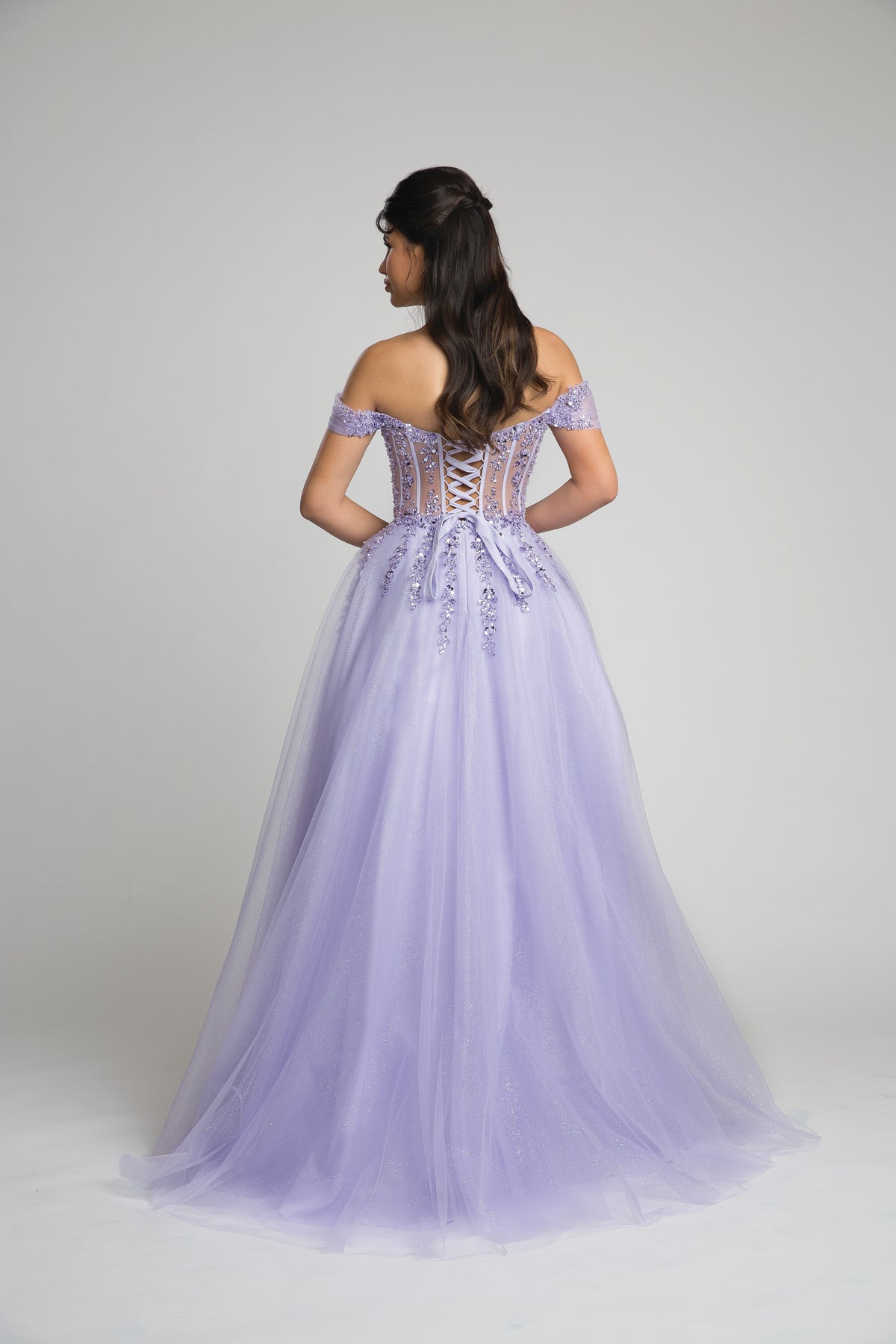 Fiesta 10318 Off Shoulder Tulle Corset Dress - NORMA REED