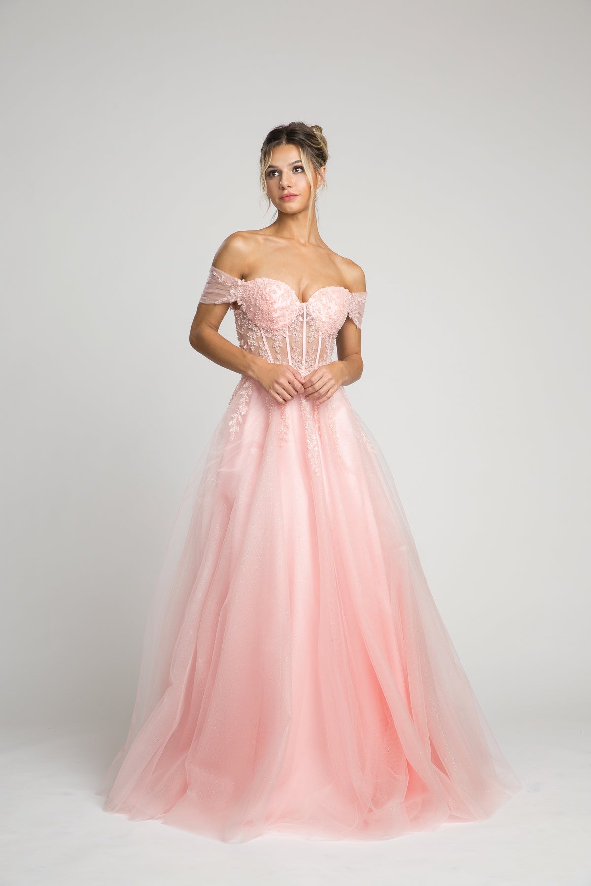 Fiesta 10318 Off Shoulder Tulle Corset Dress - NORMA REED