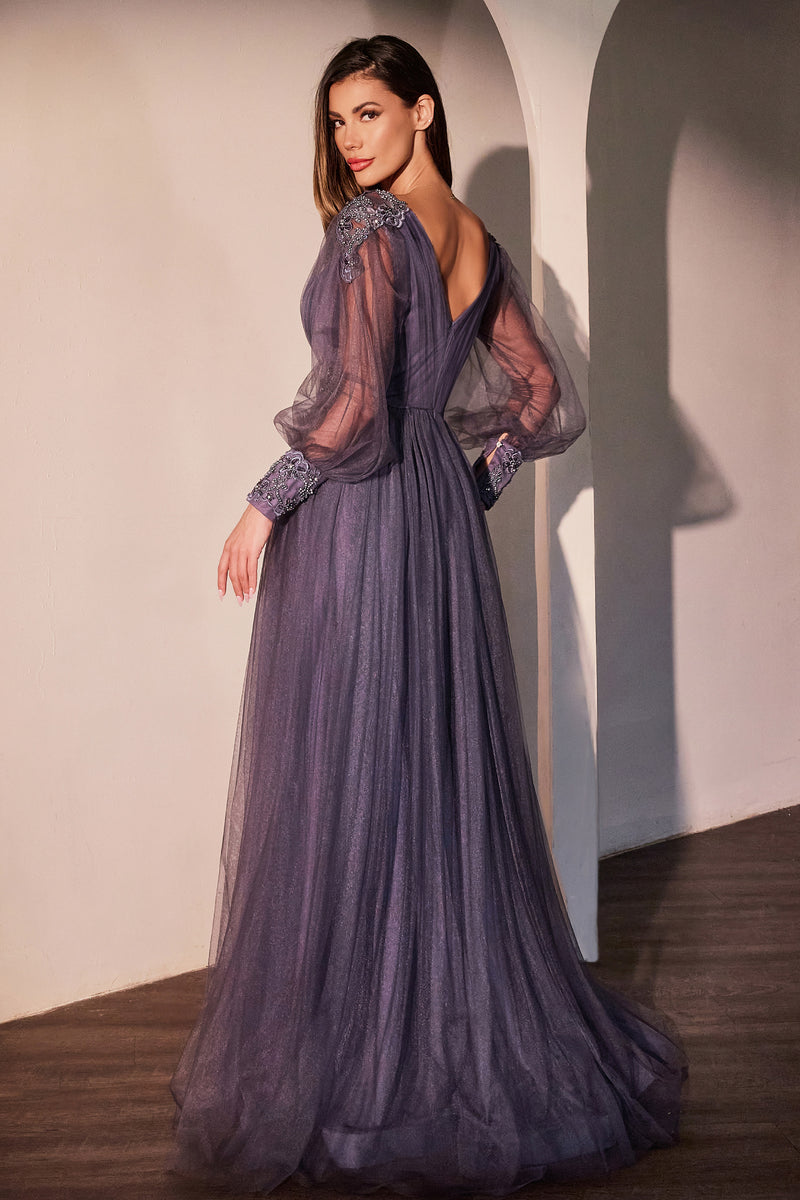 Ladivine CD0938 Long Sleeve A Line Dress - NORMA REED