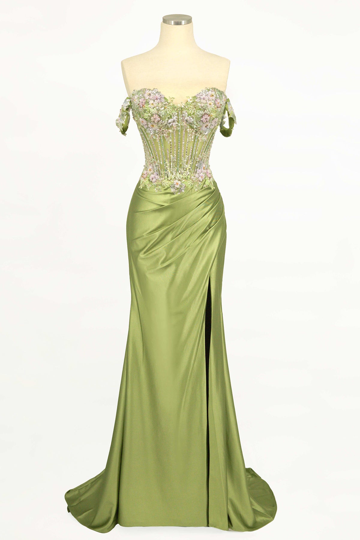 Ladivine CD745 Floral Sparkling Gown - NORMA REED