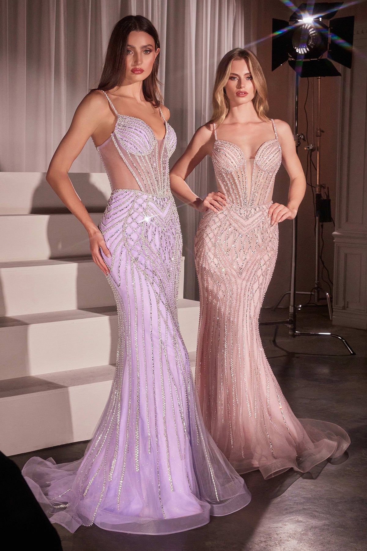 Ladivine CD759 Embellished Crystal Fitted Gown - NORMA REED