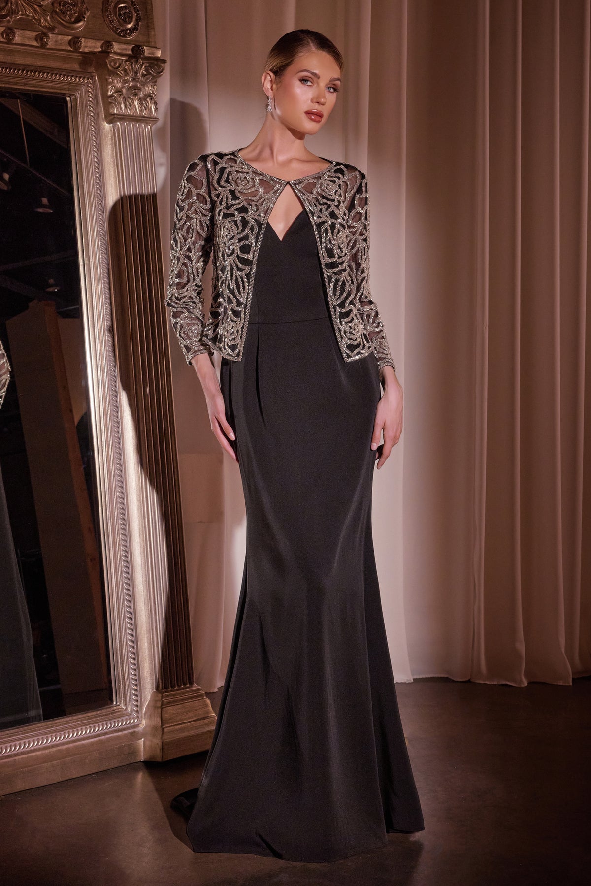 Ladivine J881 Fit & Flare Dress with Removable Jacket - NORMA REED