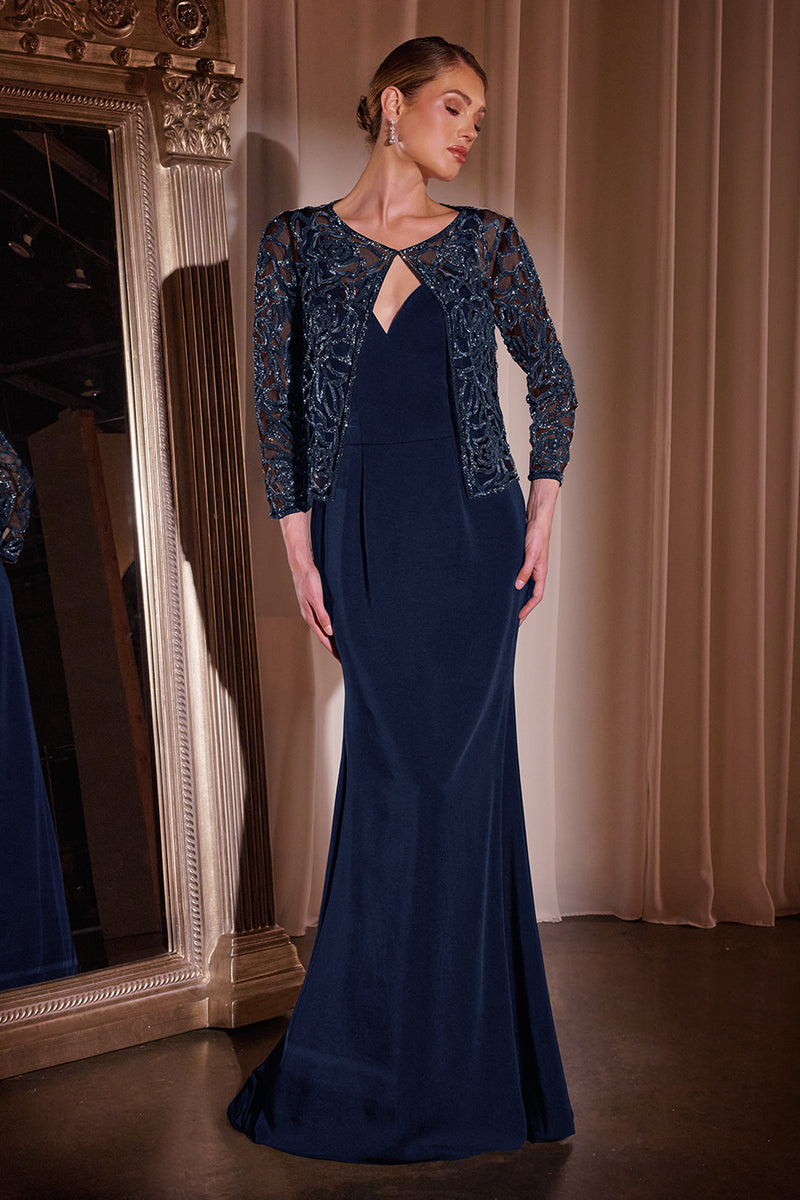 Ladivine J881 Fit & Flare Dress with Removable Jacket - NORMA REED