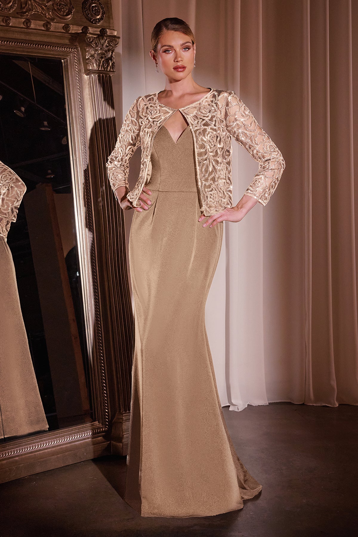 Ladivine J881 Fit & Flare Dress with Removable Jacket - NORMA REED