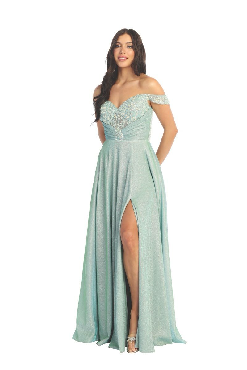 Cindy Collection 50487 Sparkling Off the Shoulder Dress - NORMA REED