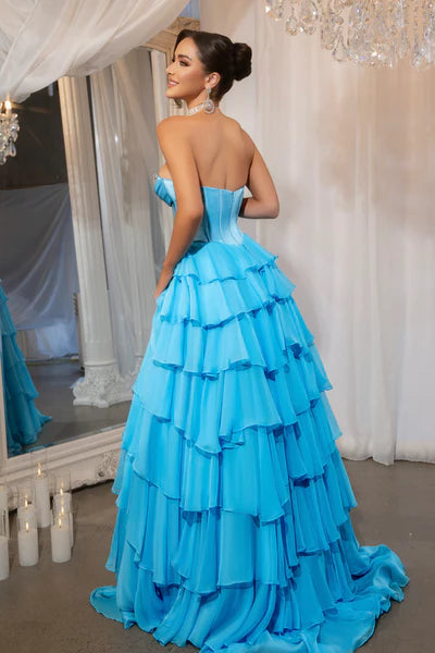 PORTIA and SCARLETT PS25961 Layered Crystal Corset Dress - NORMA REED