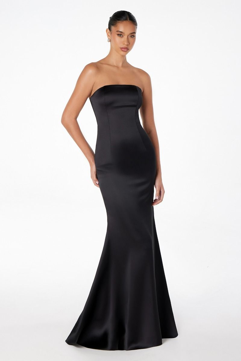 Amoris T201 Strapless Satin Dress - NORMA REED