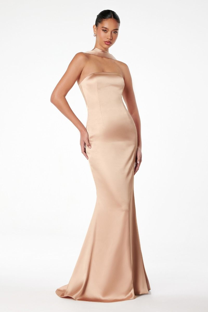 Amoris T201 Strapless Satin Dress - NORMA REED