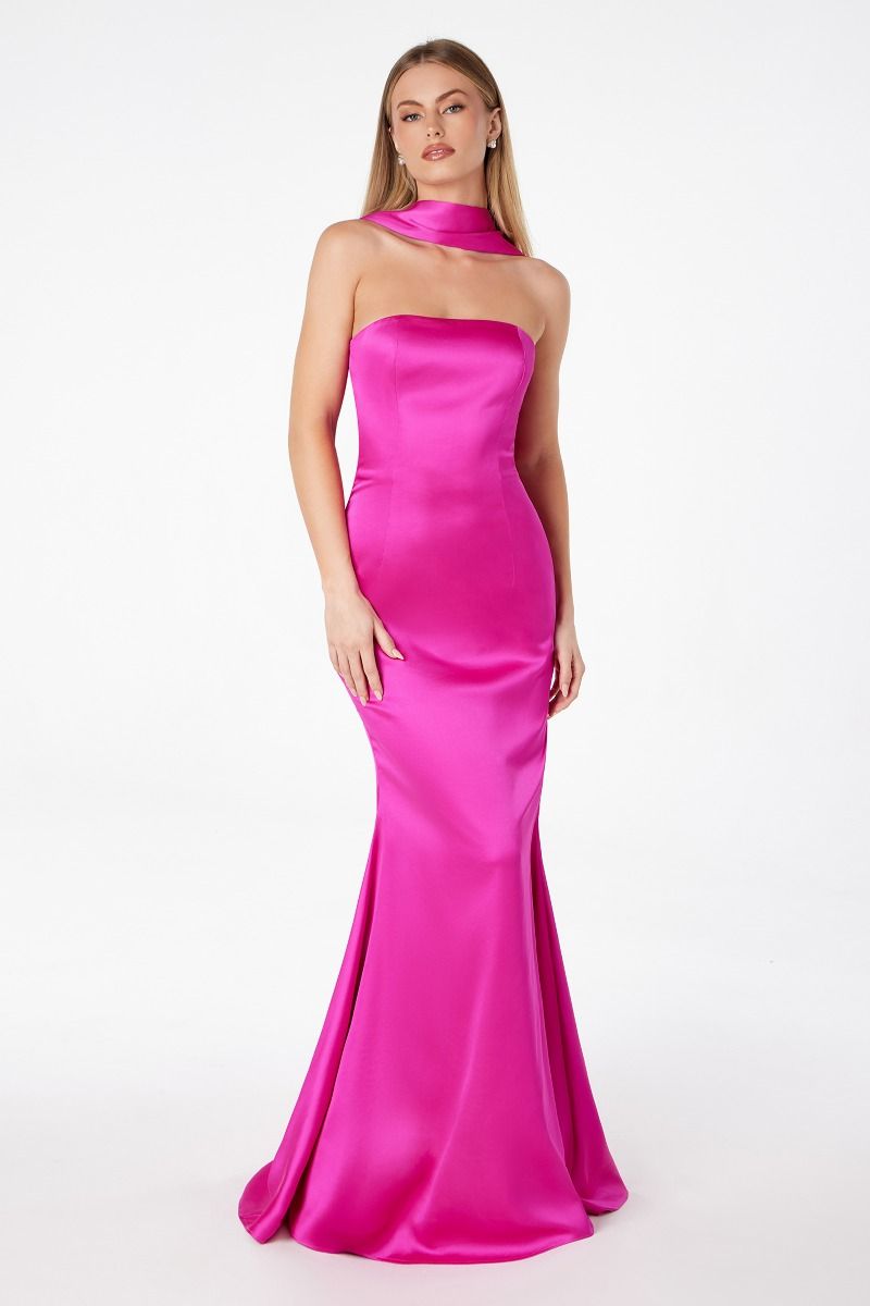 Amoris T201 Strapless Satin Dress - NORMA REED