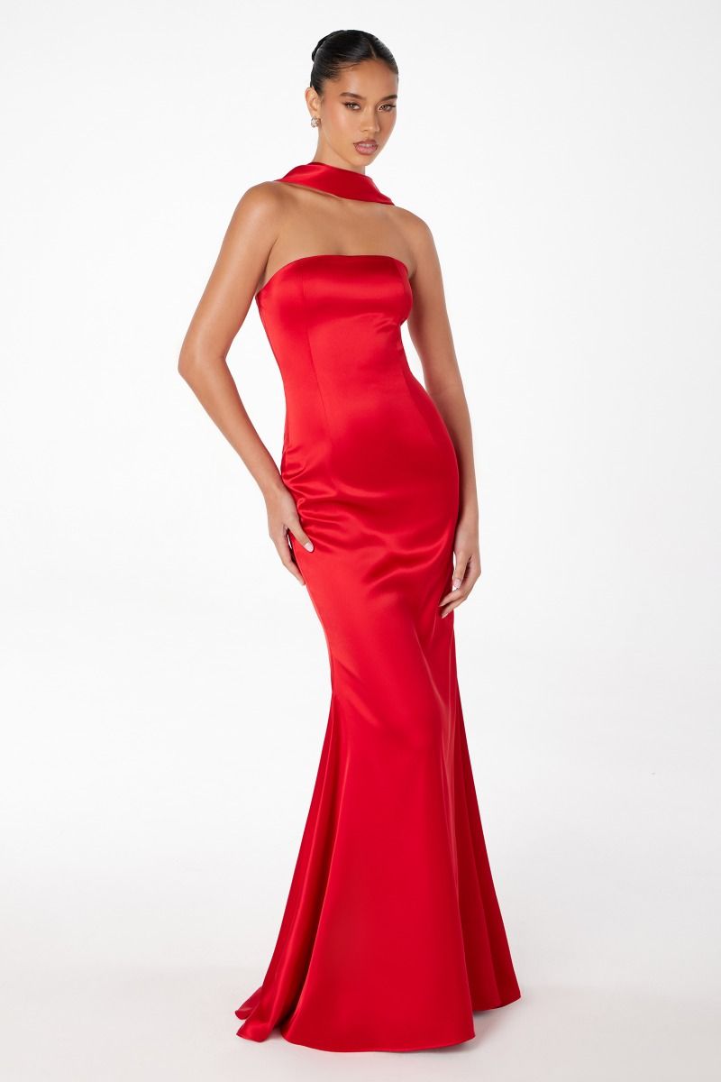 Amoris T201 Strapless Satin Dress - NORMA REED