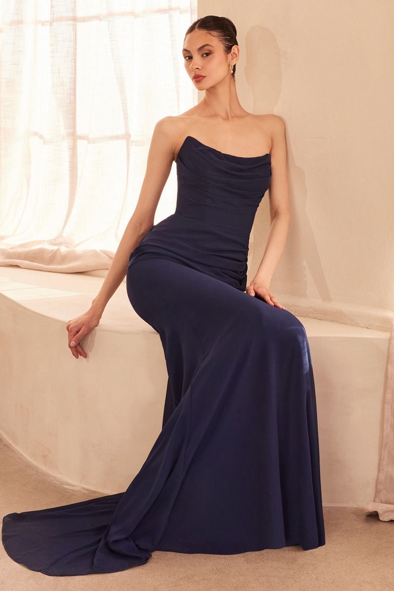 Amoris T702 Strapless Chiffon Dress - NORMA REED
