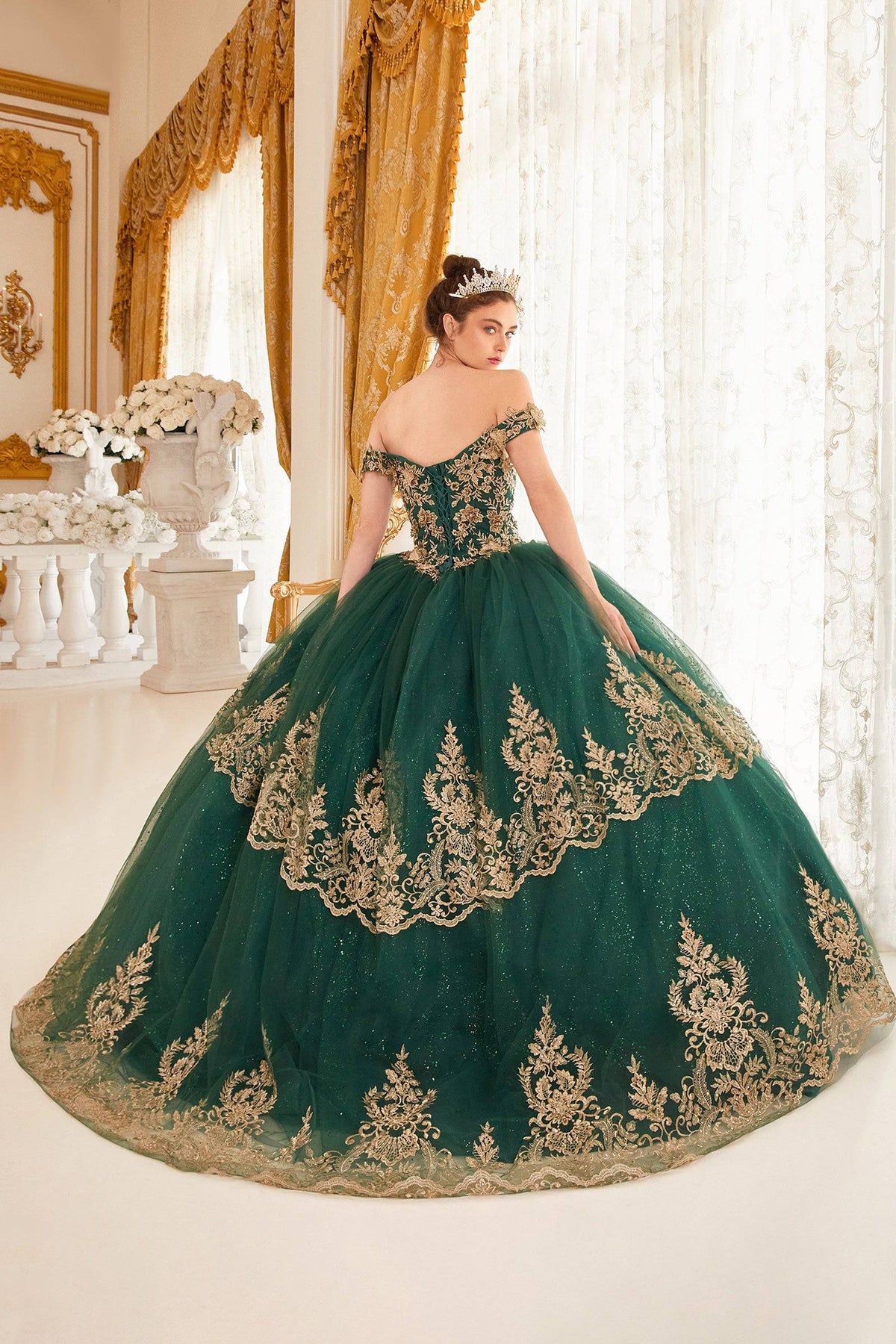 Cinderella Divine 15705 Ladivine Layered Lace Quince Ball Gown - NORMA REED