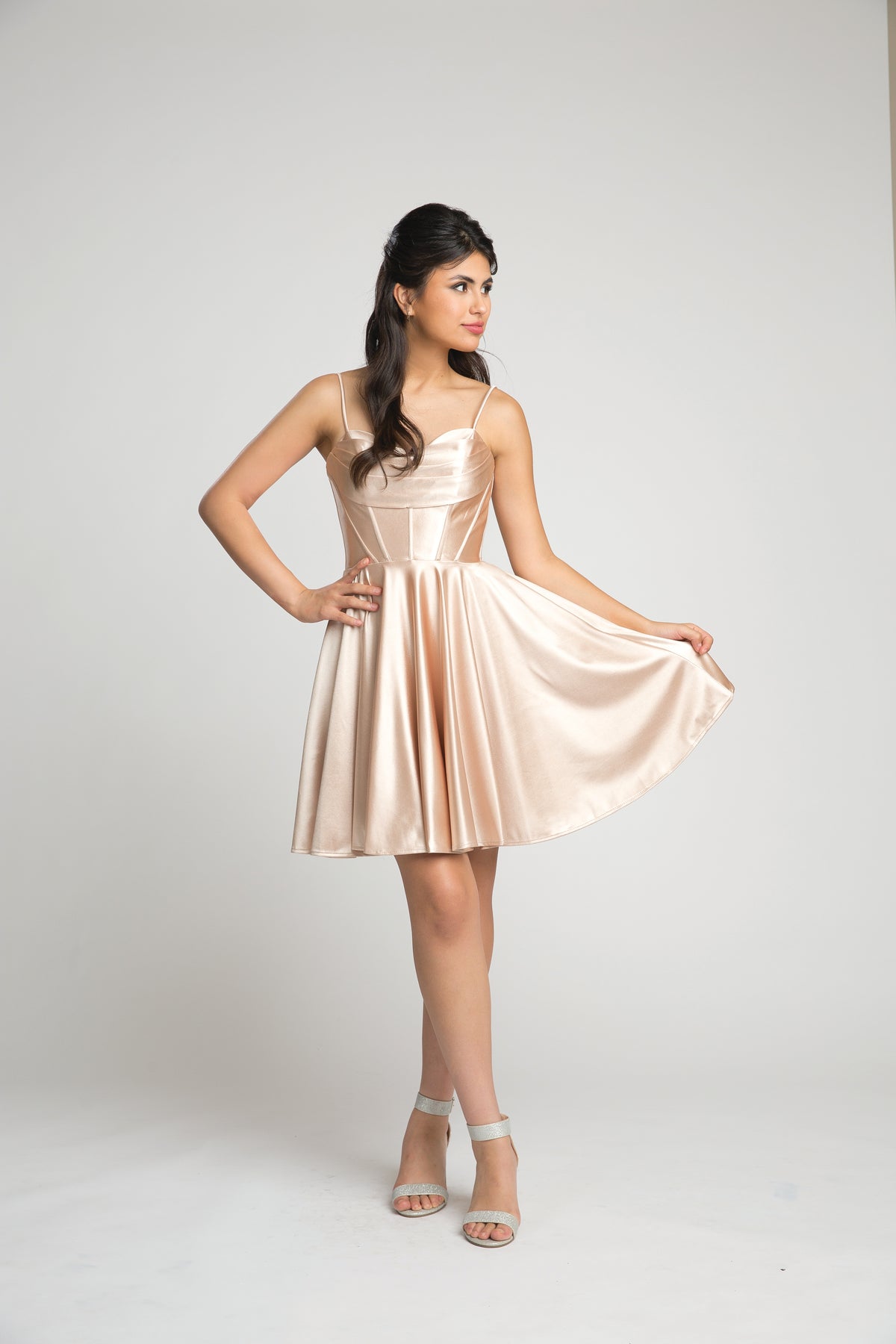 Fiesta 67071 Shining Satin Short Dress