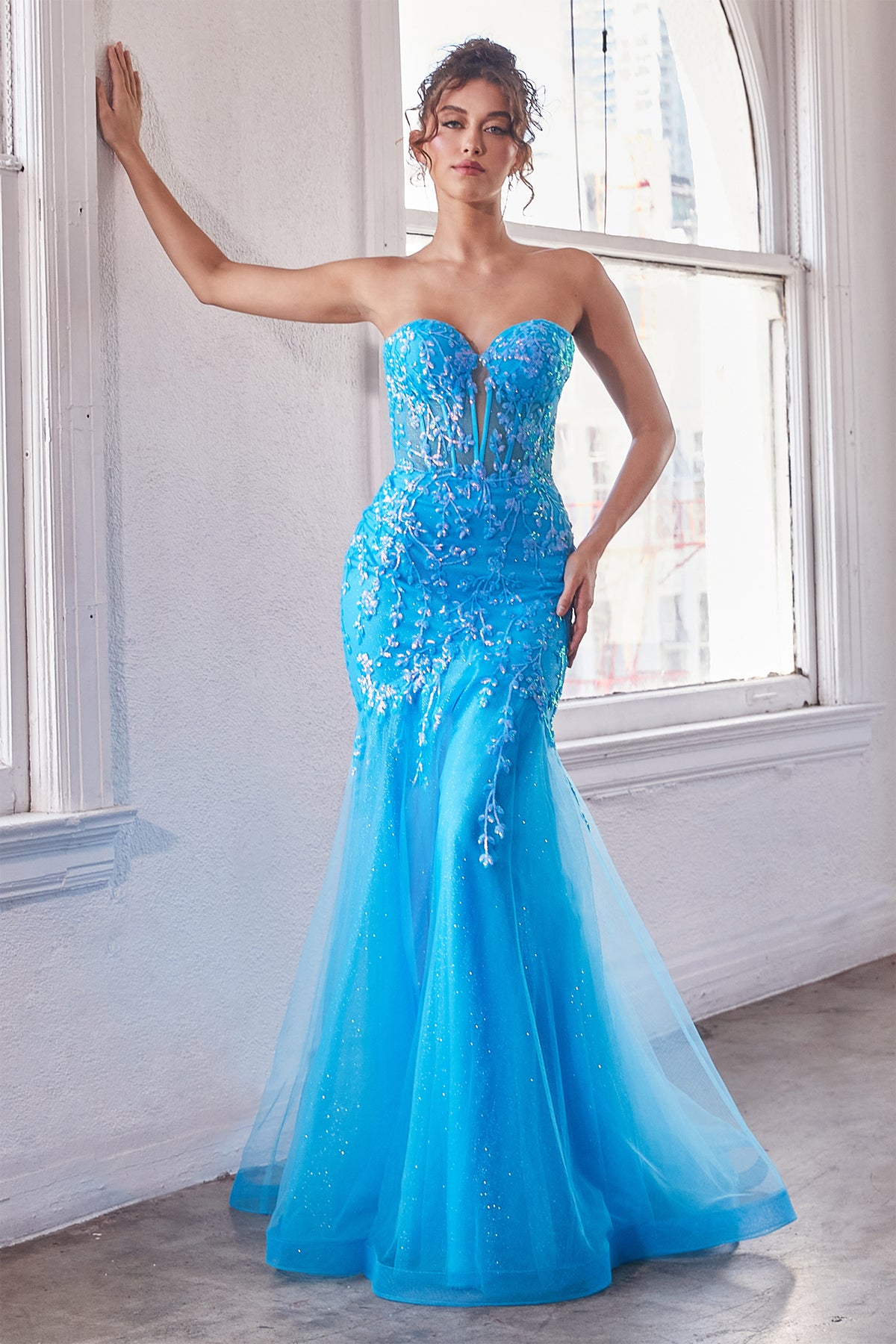 Cinderella Divine CB139 Ladivine Strapless Embellished Mermaid Gown - NORMA REED