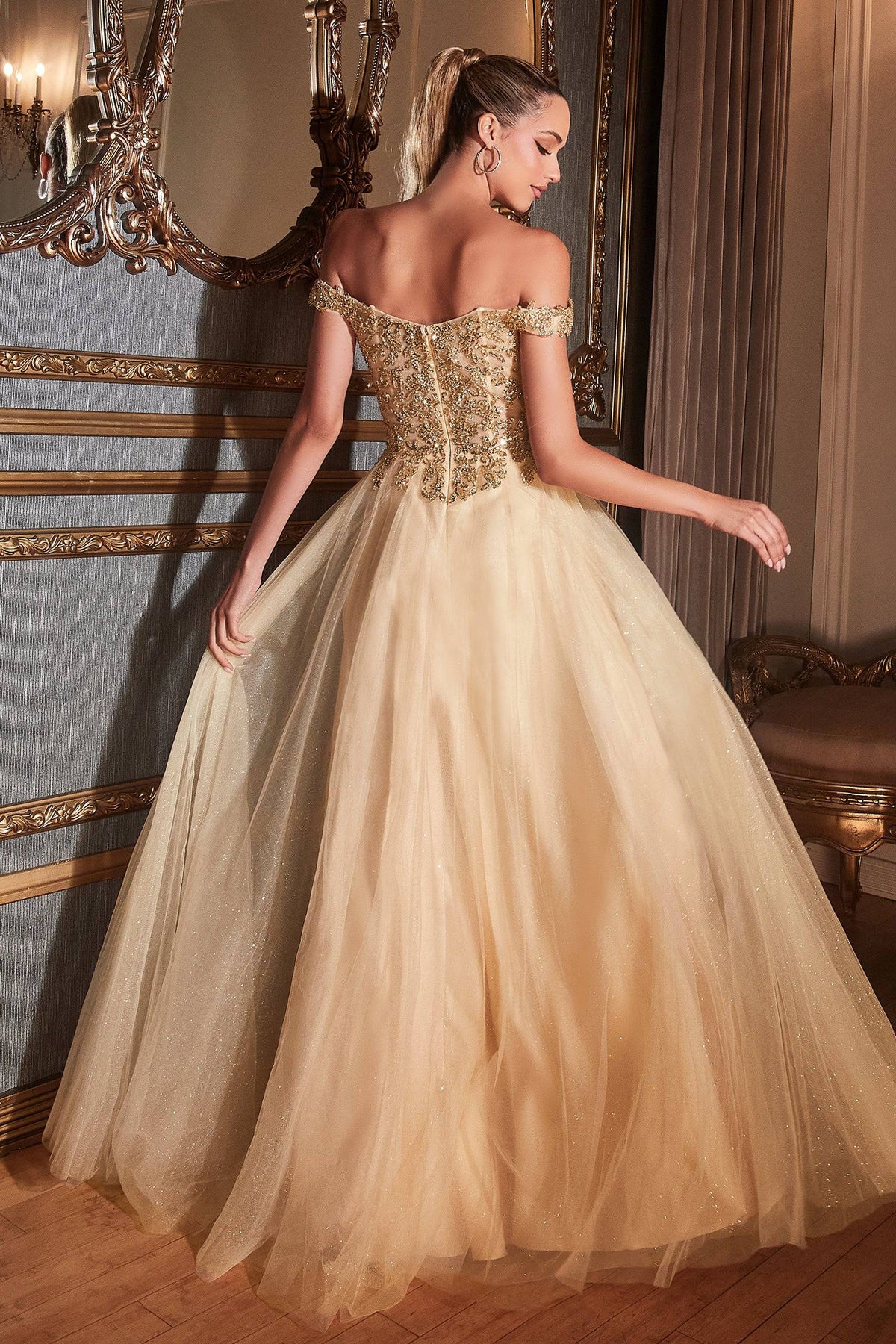 Cinderella Divine CD0177 Princess Ball Gown with Glitter Bodice and Layered Skirt - NORMA REED