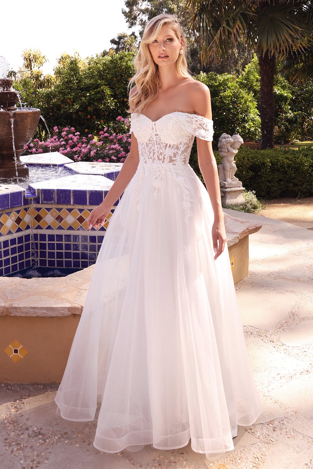 Ladivine CD961W Lace Off The Shoulder Bridal Gown - NORMA REED