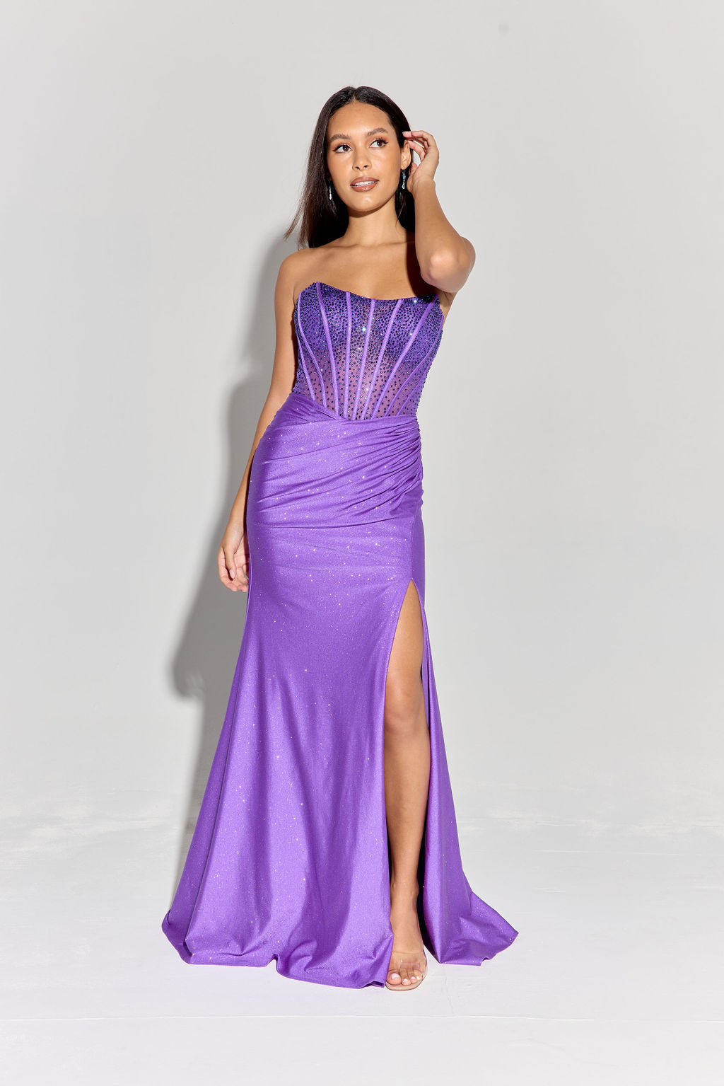 Eureka EK169 Strapless Glitter Stretch Jersey Dress