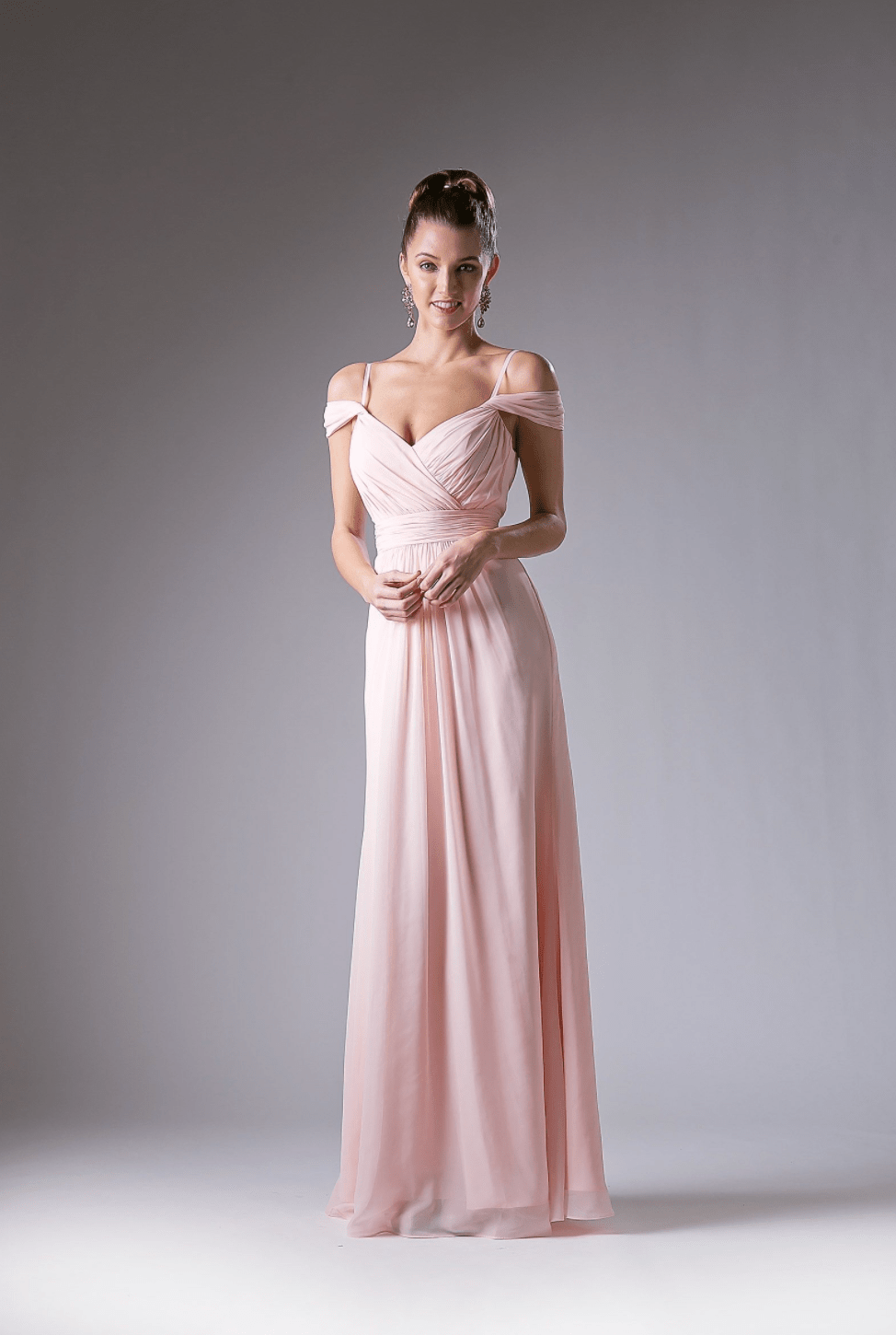 Off Shoulder Chiffon Wrap Dress By Cinderella Divine - NORMA REED