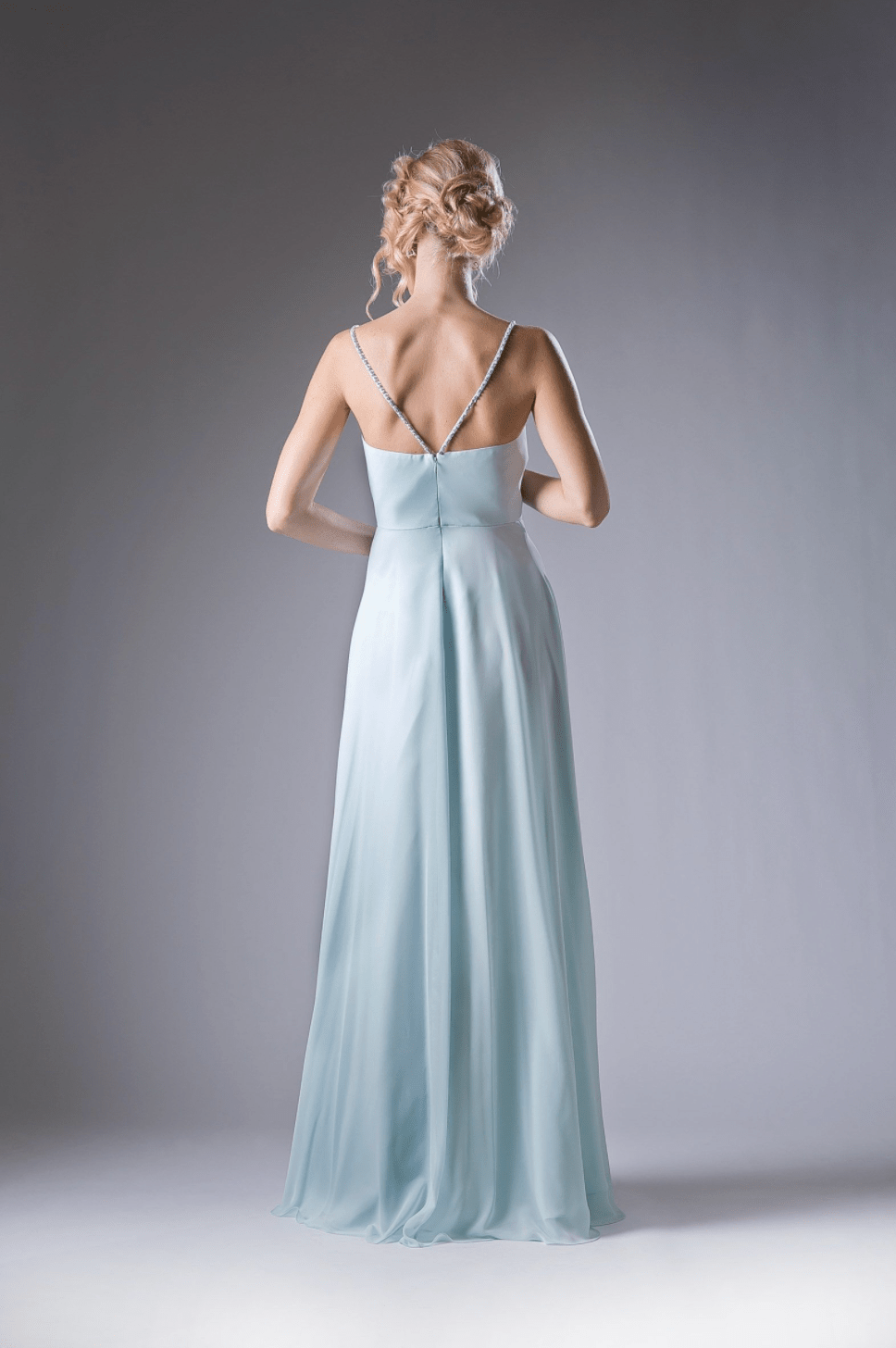 Crystal & Chiffon Flowing Long Dress By Cinderella Divine - NORMA REED