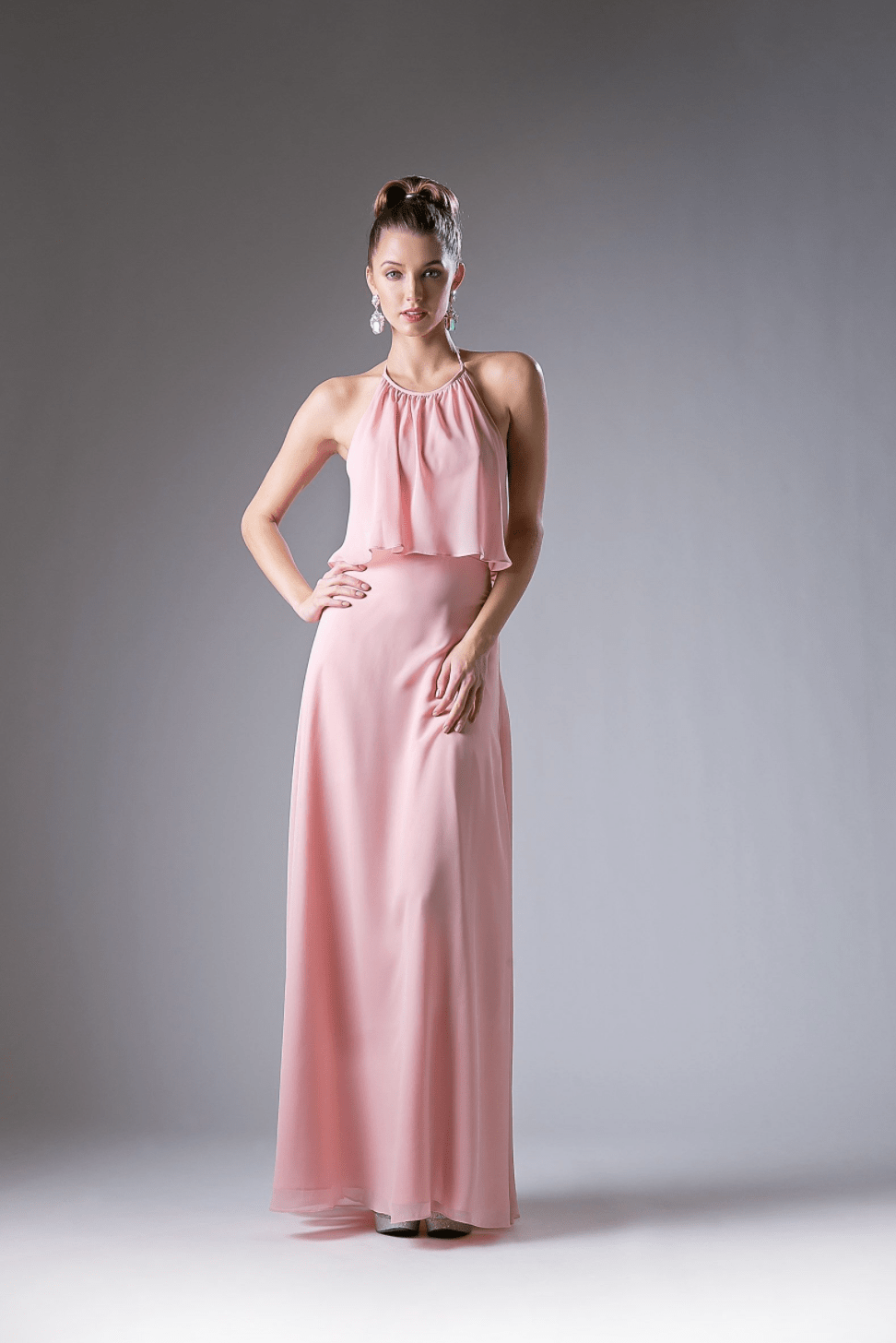 Halter Chiffon Long Dress By Cinderella Divine - NORMA REED