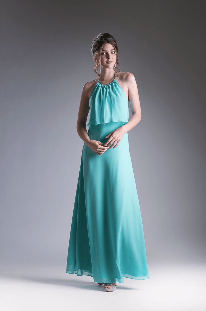 Halter Chiffon Long Dress By Cinderella Divine - NORMA REED