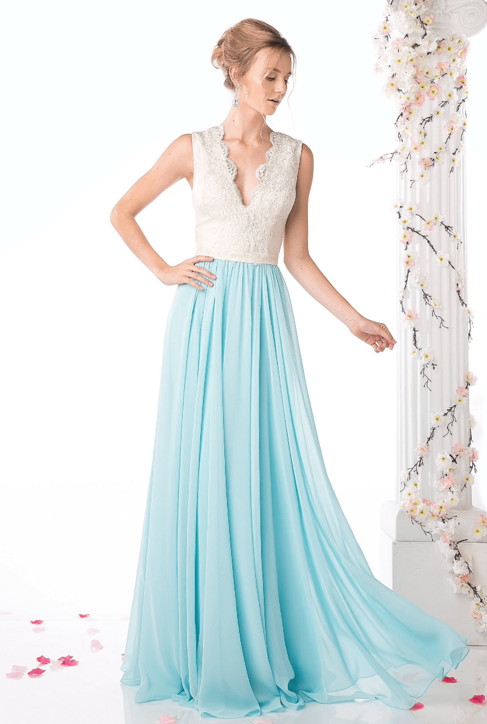 Two Tone Chiffon Dress By Cinderella Divine - NORMA REED