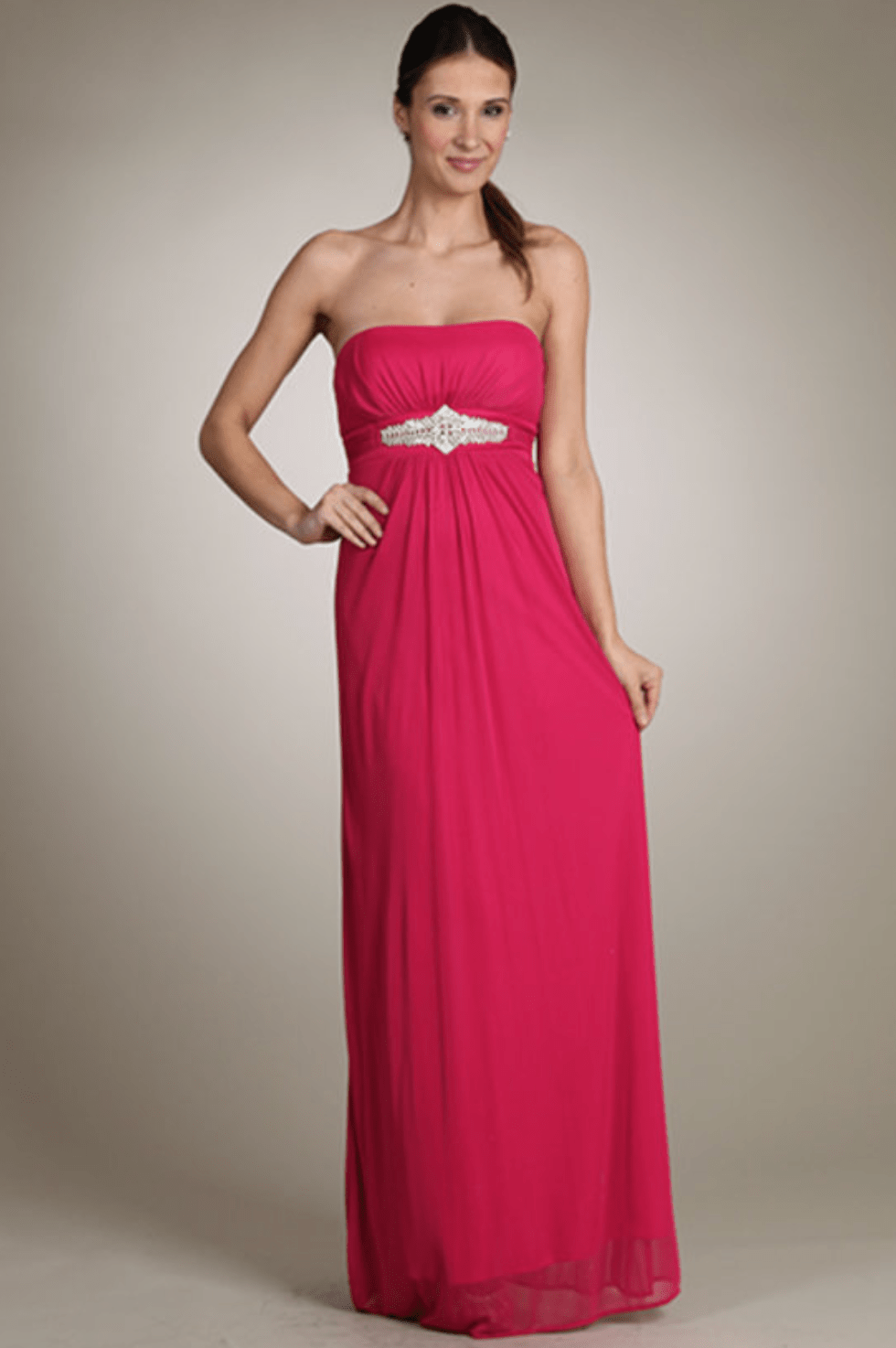 Stretch Jersey & Chiffon Strapless Long Dress by Fiesta | 8 Colors - NORMA REED