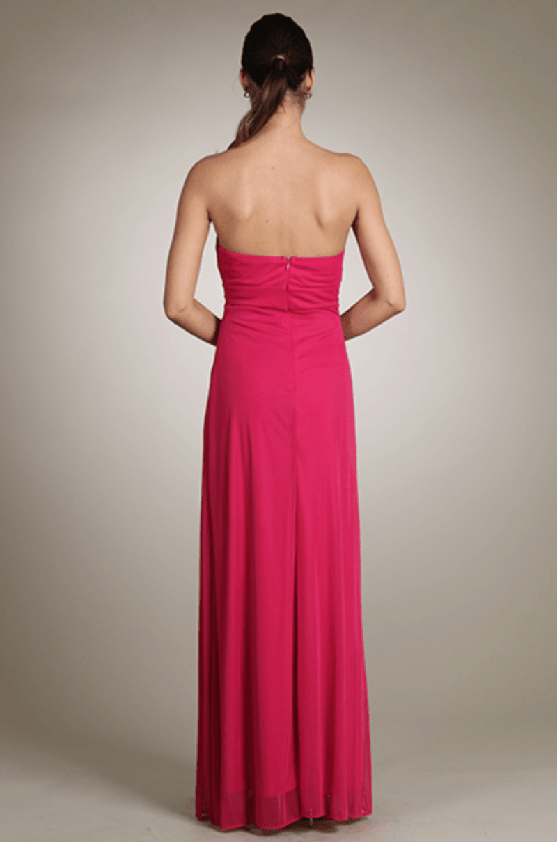 Stretch Jersey & Chiffon Strapless Long Dress by Fiesta | 8 Colors - NORMA REED