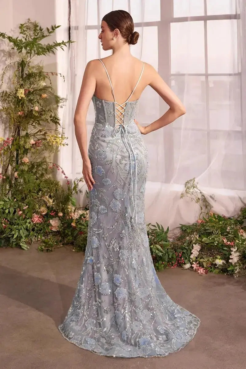 Andrea & Leo A1393 Metallic Floral Mermaid Gown - NORMA REED