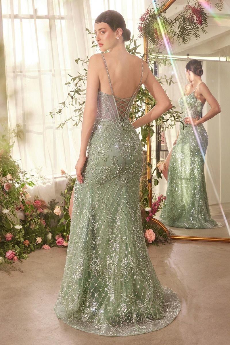 Andrea & Leo A1470 Beaded Crystal Neckline Gown