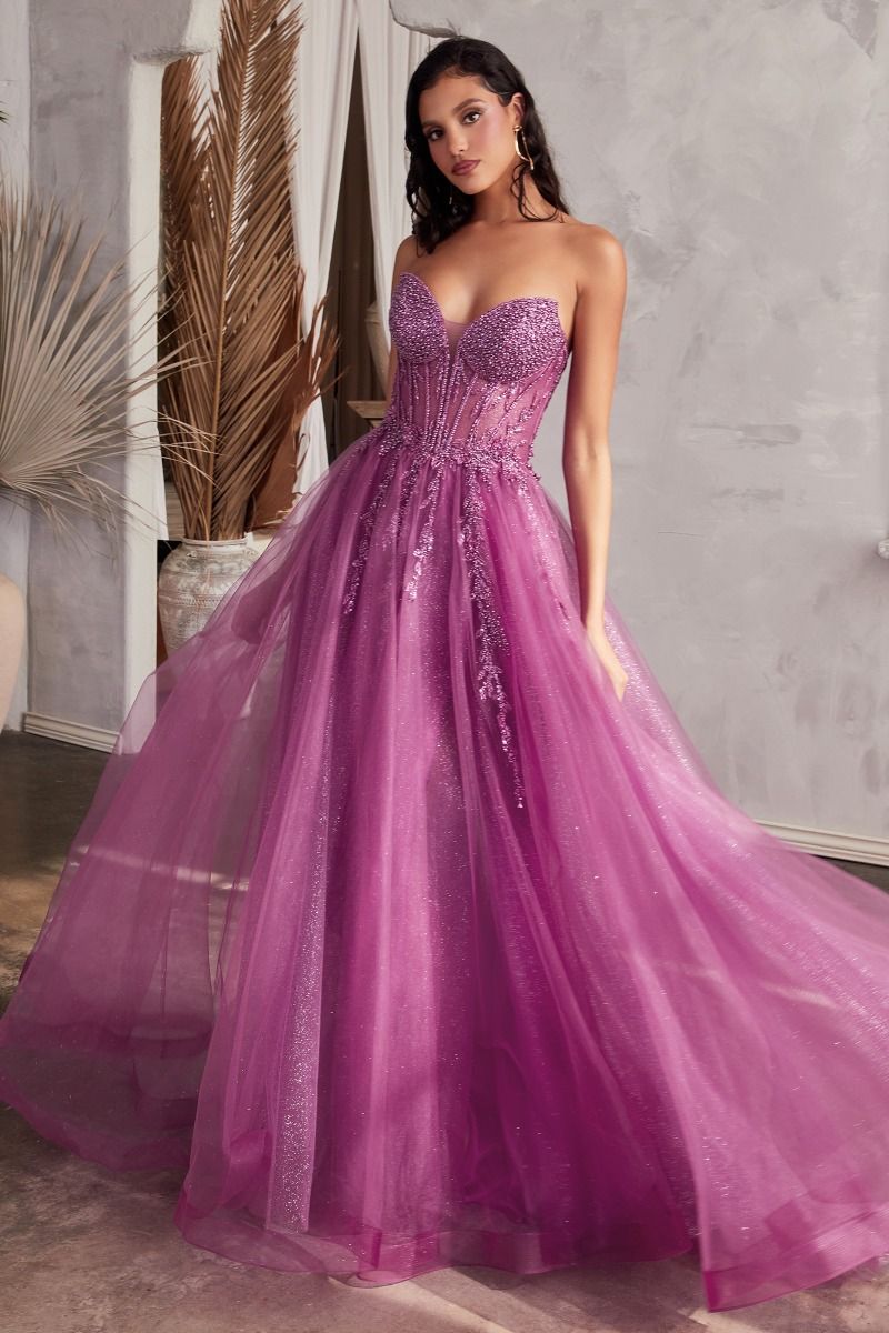 Cinderella Divine CD0230 Ladivine Strapless Layered Tulle Ball Gown