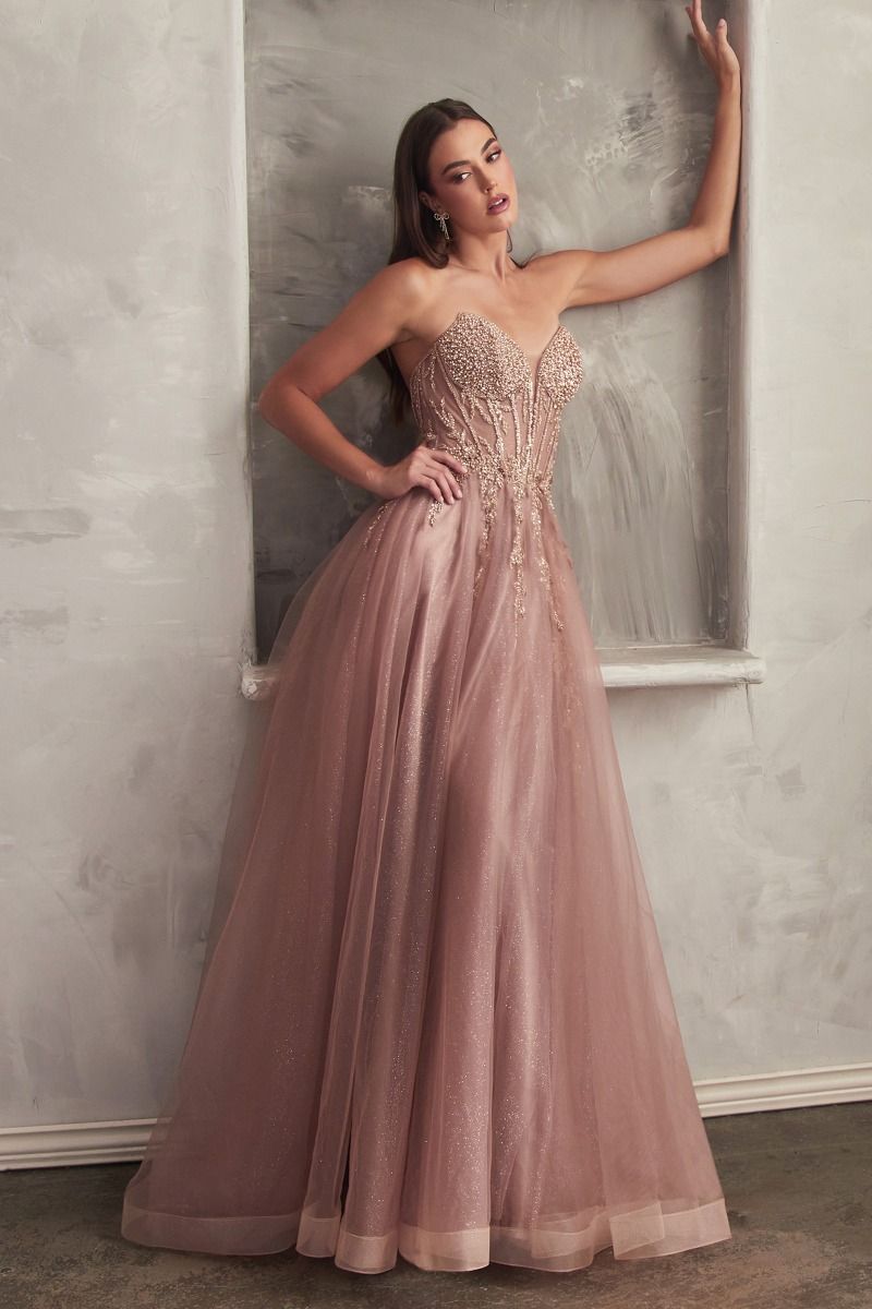 Cinderella Divine CD0230 Ladivine Strapless Layered Tulle Ball Gown
