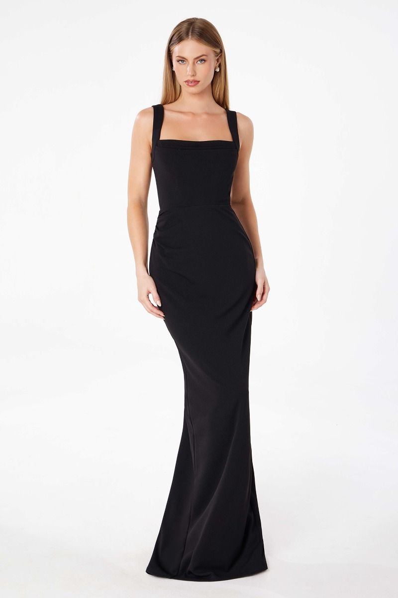 Ladivine T3000P Fitted Dress with Back Leg Slit - NORMA REED