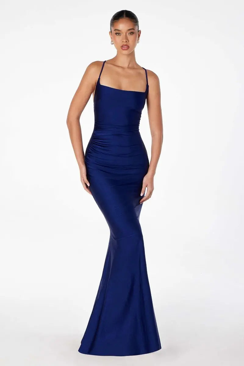 Ladivine T3001P Tie Up Back Fitted Bodycon Dress