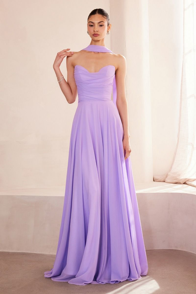 Amoris T703 Strapless Chiffon Dress