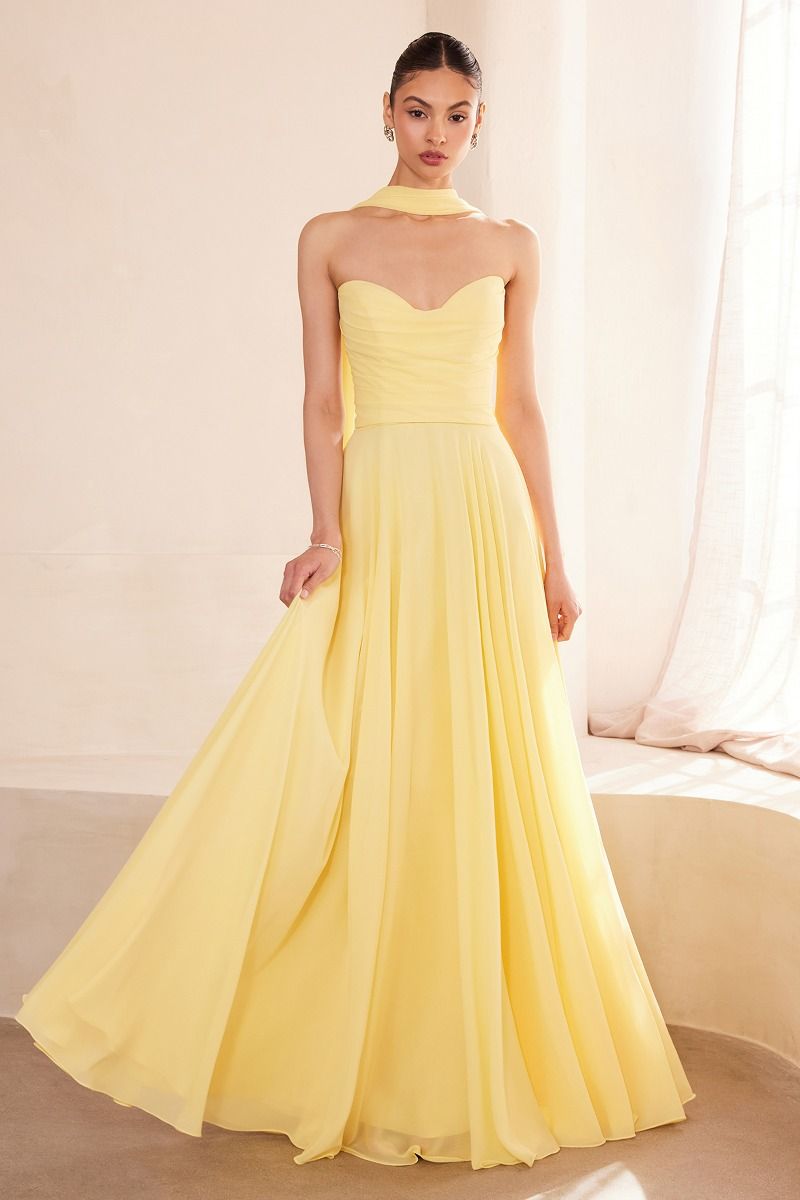 Amoris T703 Strapless Chiffon Dress