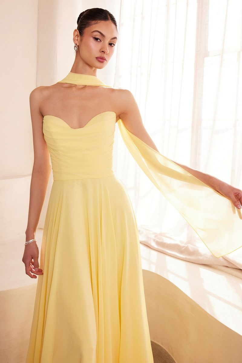 Amoris T703 Strapless Chiffon Dress