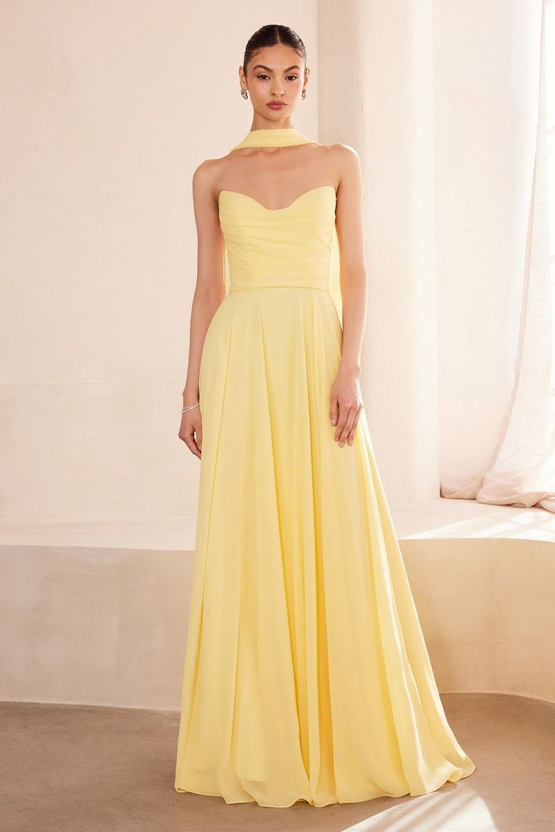 Amoris T703 Strapless Chiffon Dress