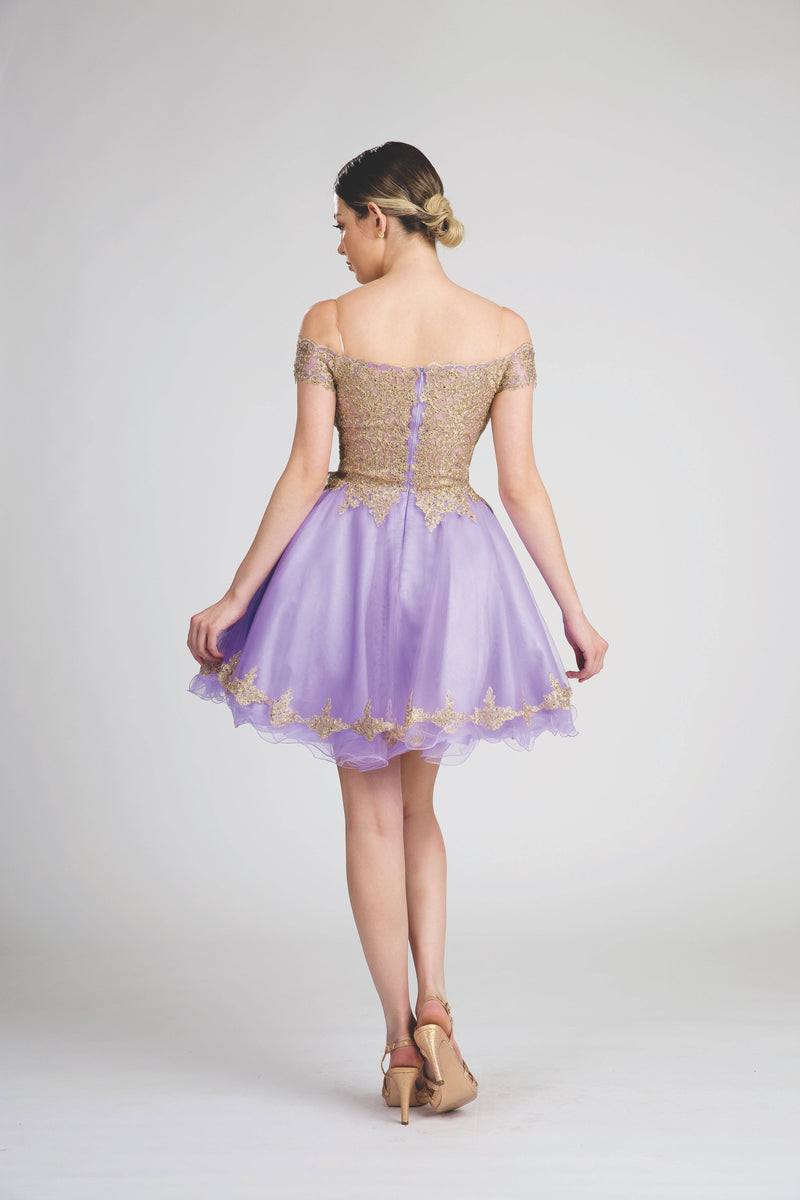 Fiesta 53151 Lace & Crystal Embroidered Lilac Damas Dress | 5 Colors - NORMA REED