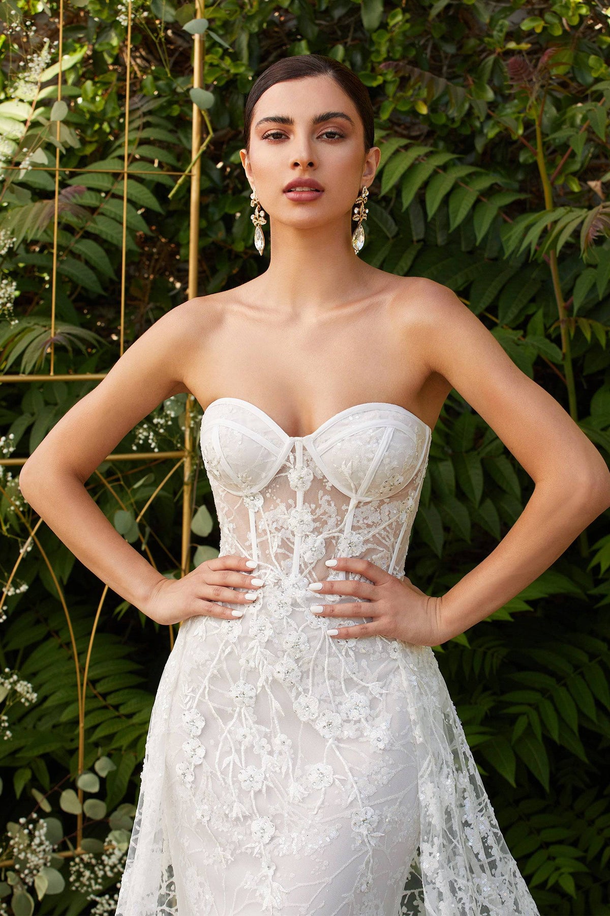 Stunning Corset-Wired Wedding Gown with Mermaid Lace Design and Train #CDCB046W - NORMA REED