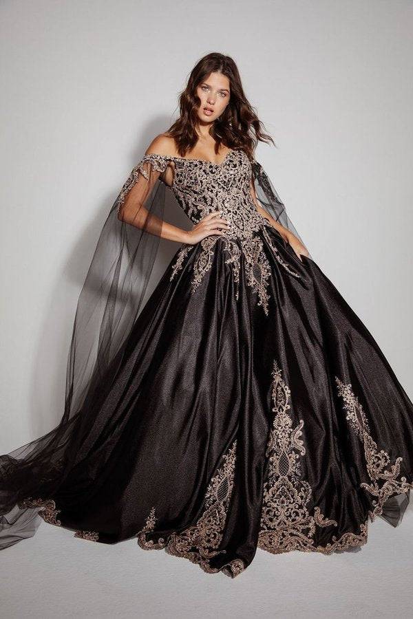 Eureka EK1002 Black Quinceanera Dress | Black Quinceanera Ball Gown - NORMA REED