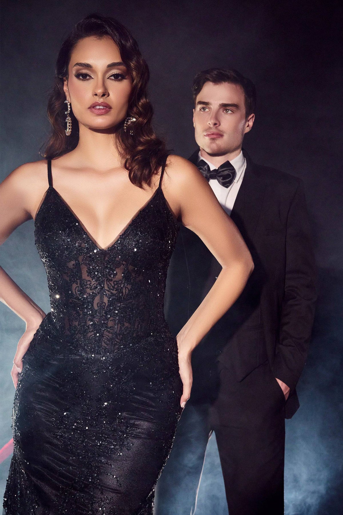Cinderella Divine J810 Sparkling Mermaid Corset Dress with Sheer Bodice & Lace Embroidery Sizes 12 - 16 - Prom 2023 Norma Reed - NORMA REED