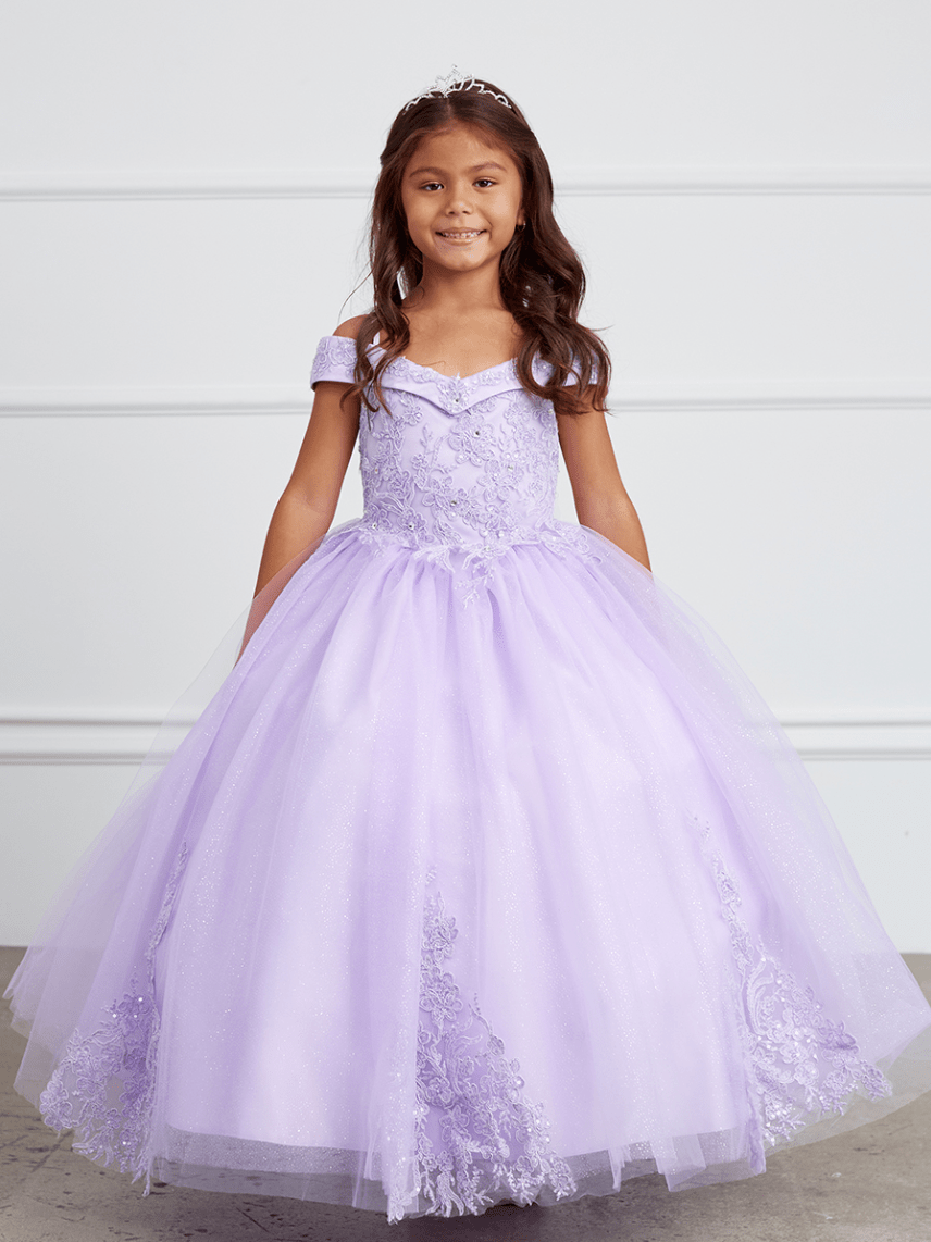 Kids Off Shoulder Portrait Neckline Dress #TK7034 | Norma Reed - NORMA REED