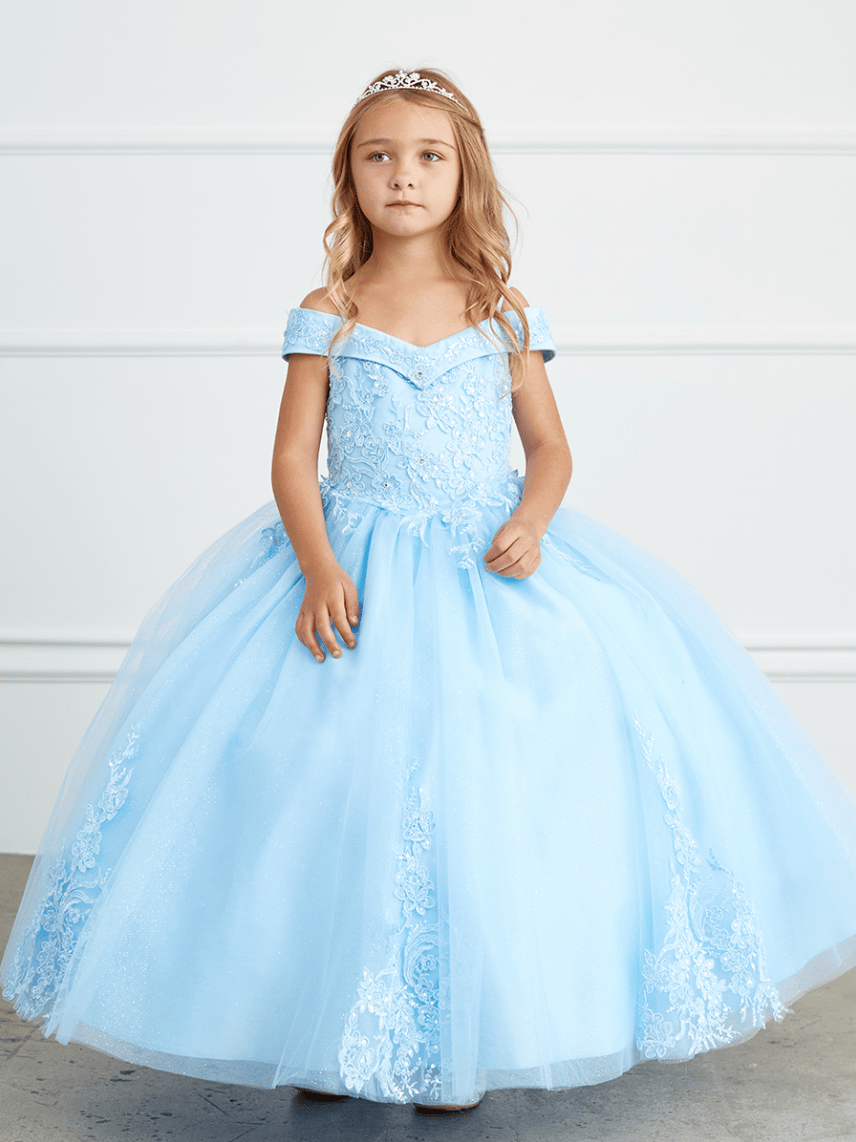 Kids Off Shoulder Portrait Neckline Dress #TK7034 | Norma Reed - NORMA REED