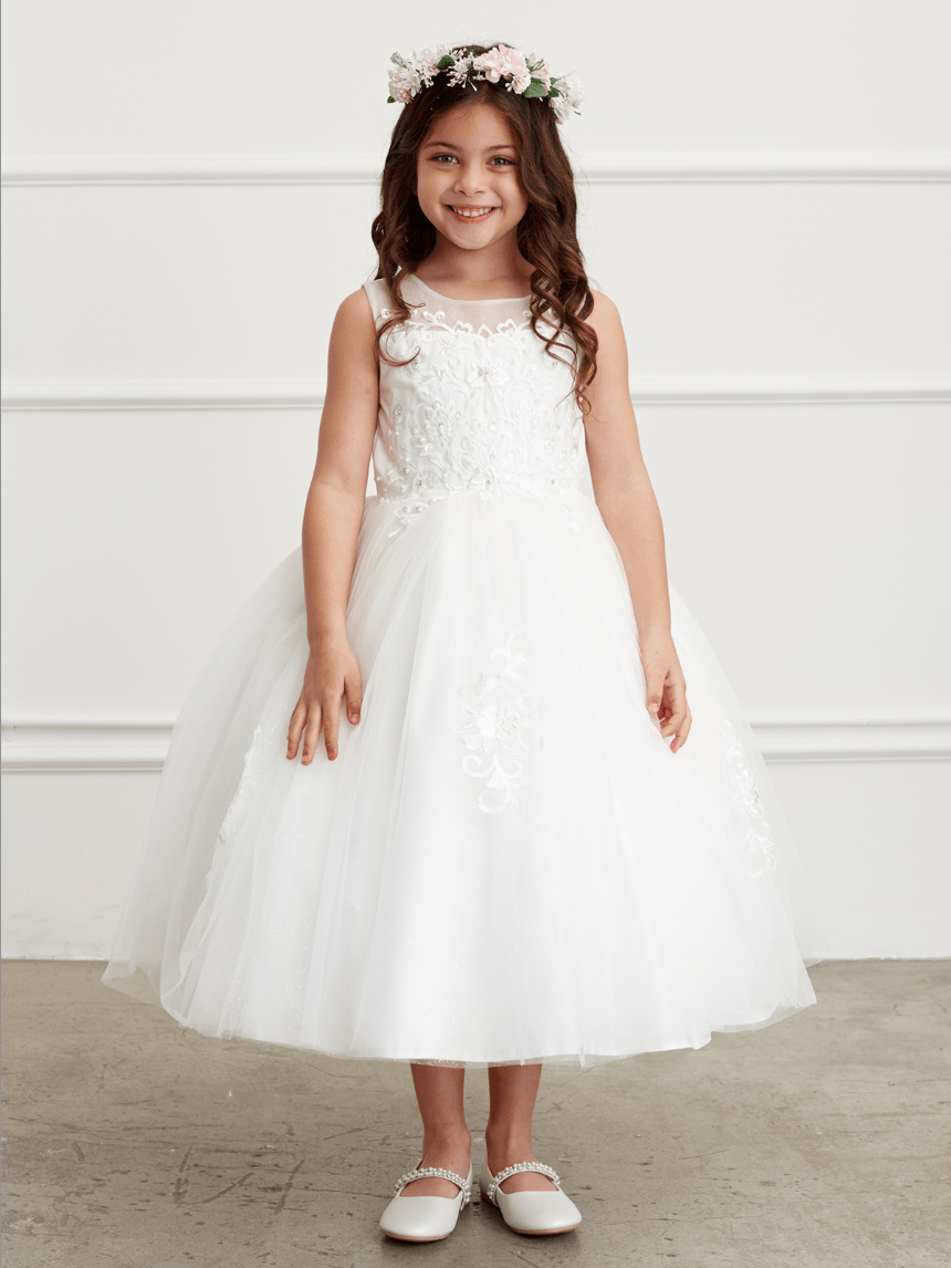 Kids Illusion Sweetheart Neckline Dress #TK5818 | Norma Reed - NORMA REED